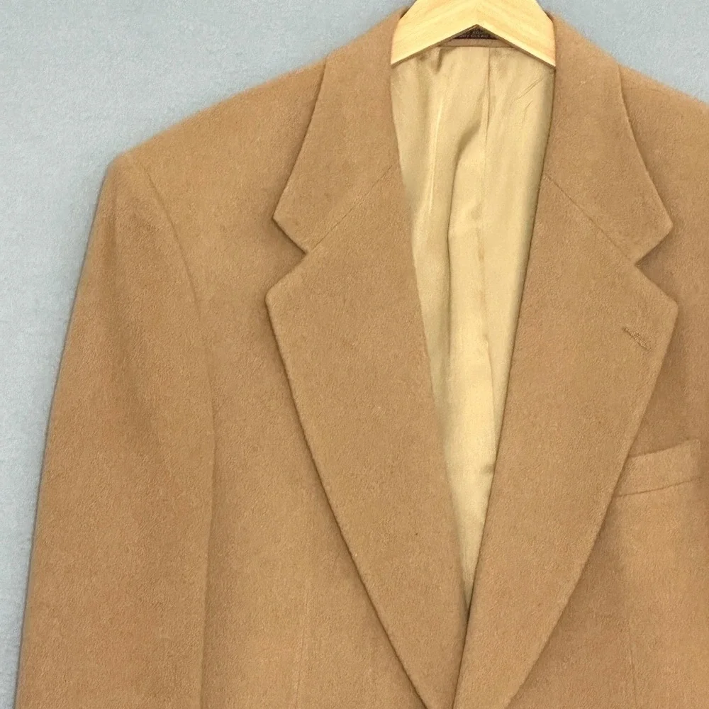 Robert Stock Mens Jacket 41R Camel Tan Wool Blend Blazer Sport Coat Classic Prep